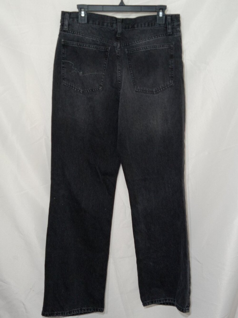 We The Free Women’s Sz 31 High Rise Wide-Leg Jeans Black Dark Wash Denim Button - Picture 4 of 14